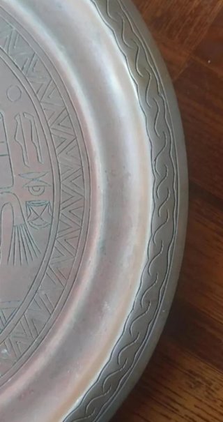 Plato cobre antiguo Egipcio, siglo XIX NEGOCIABLE