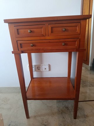 Mueble vintage madera 2 cajones y balda