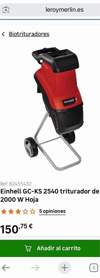 Trituradora de Madera Einhell Nueva.