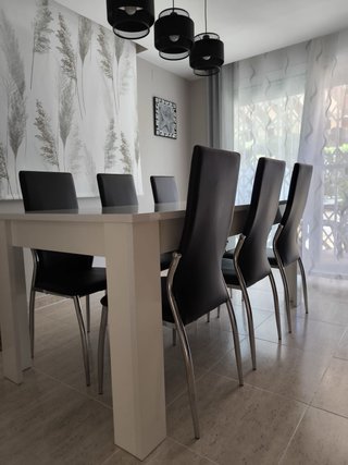 Mesa de comedor extensible blanca