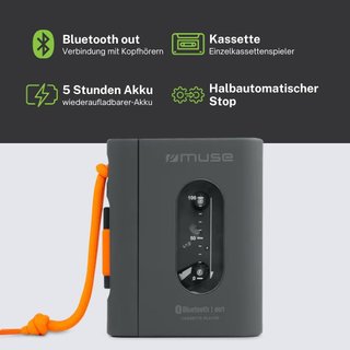 Muse M132WM reproductor cassette bluetooth batería