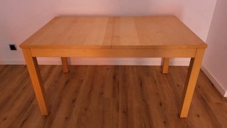 Mesa de comedor extensible de madera