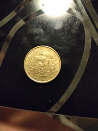 Moneda 50 céntimos Italia 2002
