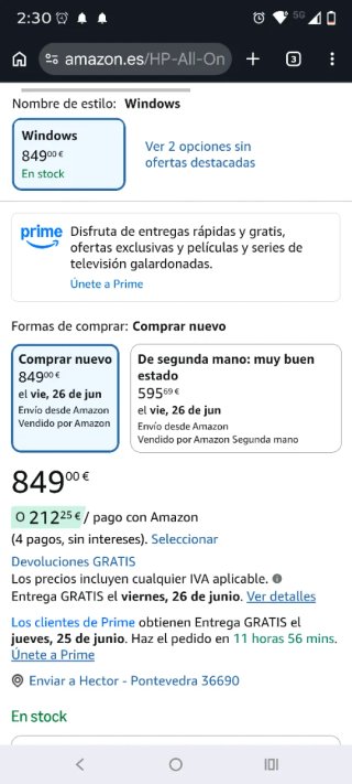 Ordenador HP Blanco