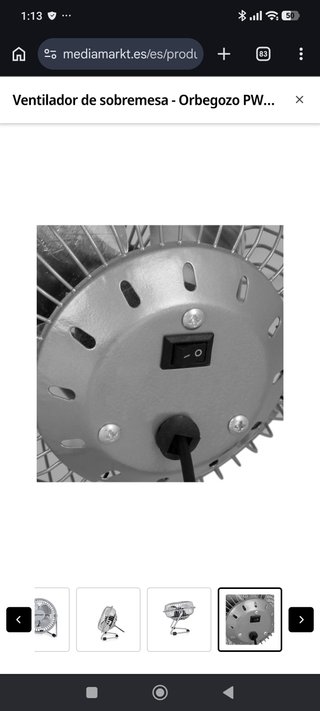 Ventilador USB Orbegozo Plata