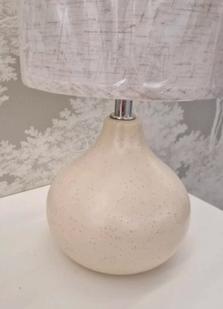2 Lámparas Mesita Noche Cerámica Beige