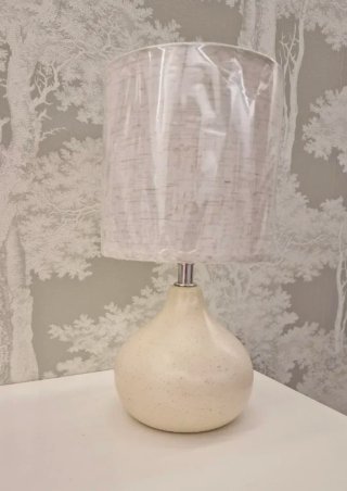2 Lámparas Mesita Noche Cerámica Beige