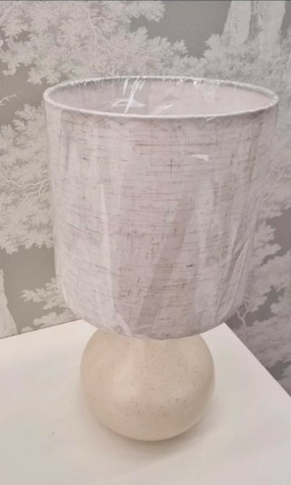 2 Lámparas Mesita Noche Cerámica Beige