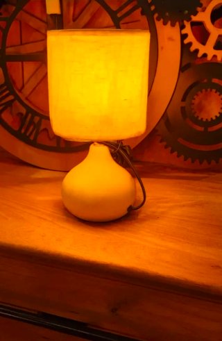 2 Lámparas Mesita Noche Cerámica Beige