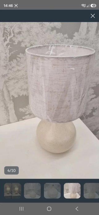 2 Lámparas Mesita Noche Cerámica Beige