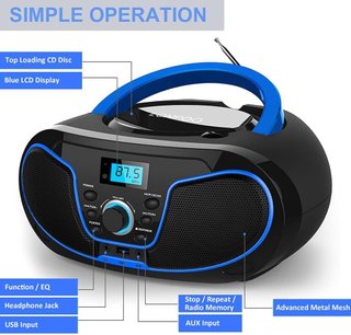 LP-D02 Reproductor CD portátil Bluetooth FM