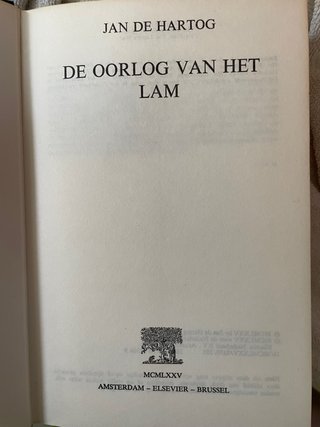 Libro en Holandés.  De Oorlog van het Lam