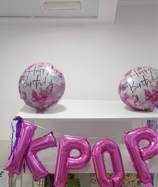 Decoración K-pop Globos Estrellas y Nota Musical