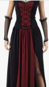 Traje Medieval Mujer XL Negro/Rojo