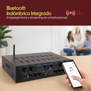 - Pyle amplificador audio bluetooth 4 canales