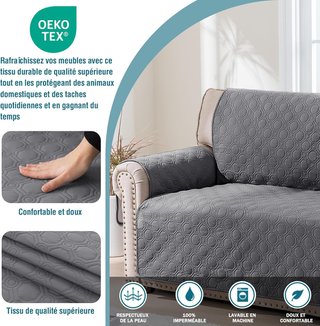 Funda sofá impermeable acolchada chaise longue