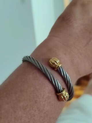 Pulsera Torque Acero 2 Tonos