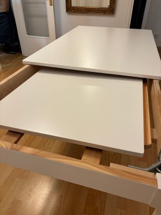 Mesa extensible blanca 120/180x80 cm. Impecable.