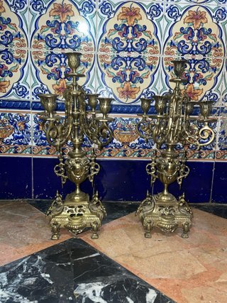 Candelabro antiguo bronce 1890