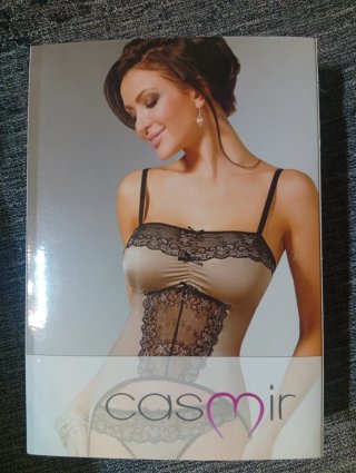 Conjunto Lenceria Sexy Beige/Negro Talla L
