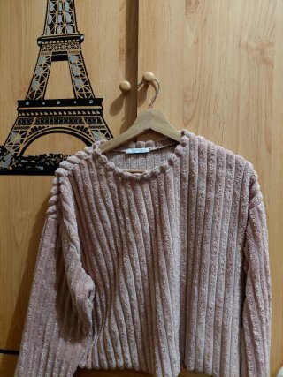 Jersey Zara Rosa Peluche Talla M