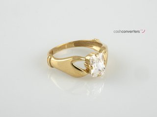 anillo oro 18k con piedra con circonita t. 11 (16,24 mm)