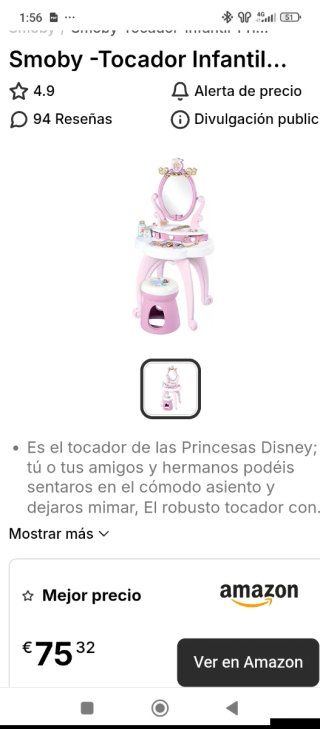 Tocador Princesa Disney Niñas Nuevo