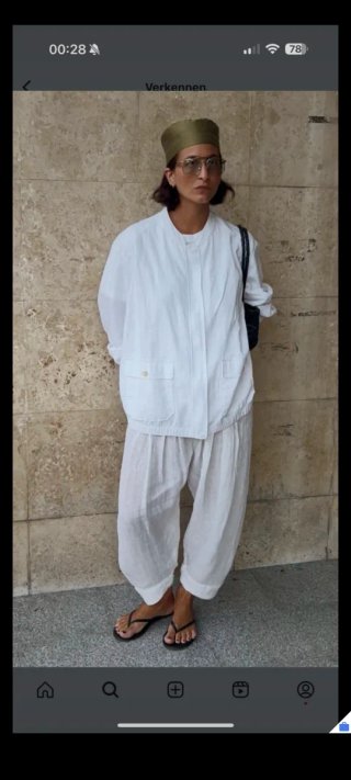 Pantaloni bianchi lino taglia L