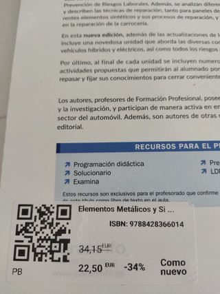 Elementos Metálicos y Sintéticos - 9788428366014