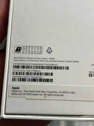 Caja para iPhone 15 Plus Green 128 Gb