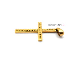 crucifijo oro 18k con piedra con diamante