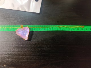 Collar Acero Dorado Corazon Rosado 47 cms