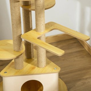 Rascador para gatos con cueva y hamaca juguete