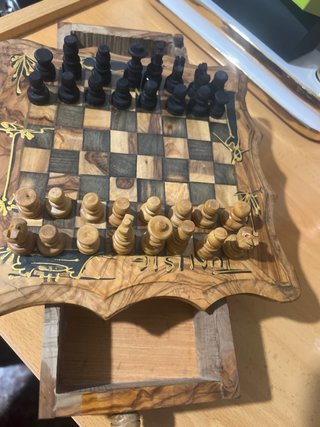 Tablero Ajedrez Madera Olivo fabricando de Túnez,