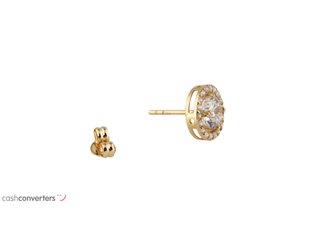 pendientes oro 18k con piedra con circonita