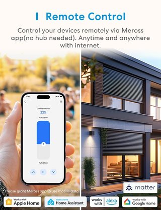 Meross Matter motor persiana eléctrico WiFi
