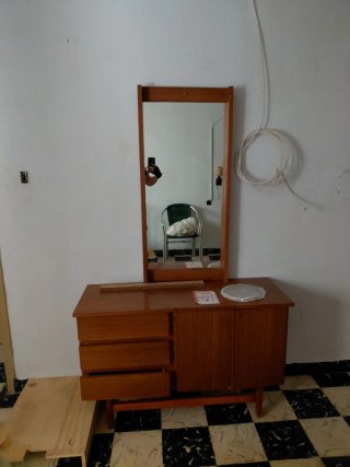 Tocador vintage madera con espejo