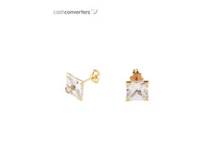 pendientes oro 18k con piedra con circonita