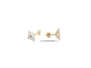 pendientes oro 18k con piedra con circonita