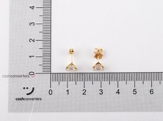 pendientes oro 18k con piedra con circonita