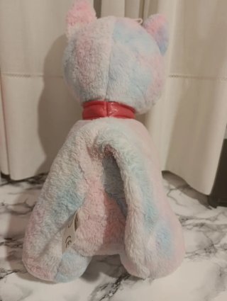 Peluche Gato Arcoíris con Lazo Rosa