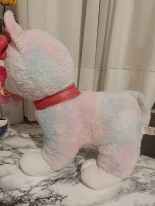 Peluche Gato Arcoíris con Lazo Rosa