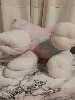 Peluche Gato Arcoíris con Lazo Rosa