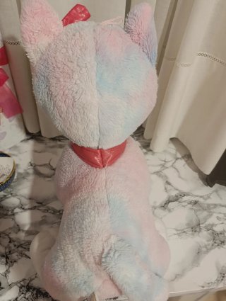 Peluche Gato Arcoíris con Lazo Rosa
