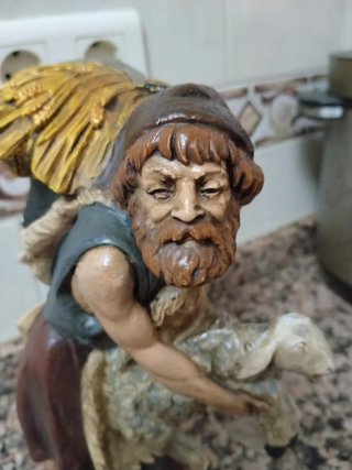 Figura Belén Pastor con Cordero y pescador
