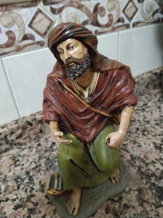 Figura Belén Pastor con Cordero y pescador