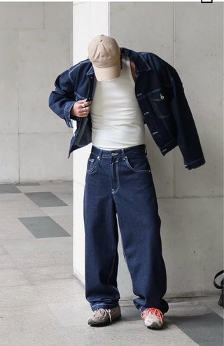 Pantalón Bershka Baggy Azul Talla M