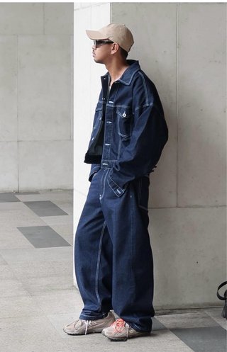 Pantalón Bershka Baggy Azul Talla M