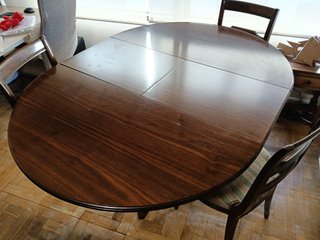 Mesa comedor redonda madera y 4 sillas