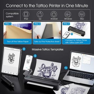 Impresora Térmica Tatuajes A4 Inalámbrica
